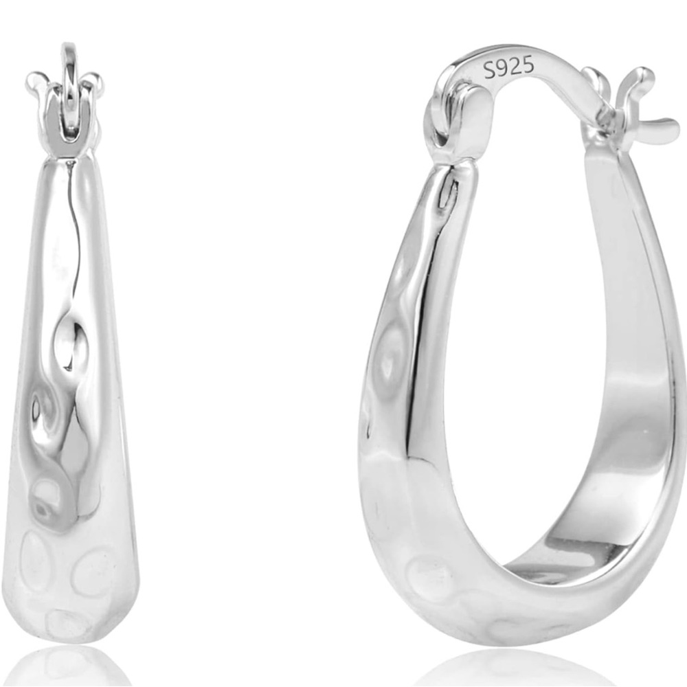 Sterling Silver Hoop Earrings for Women Silver Oval Earrings Hoops Jewelry Gifts